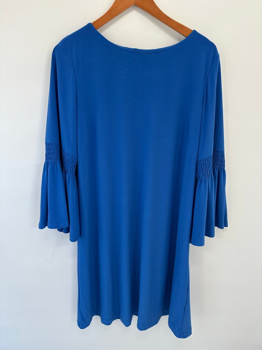 LANE BRYANT Blue Boatneck Bell Sleeve Dress // 14 - 16